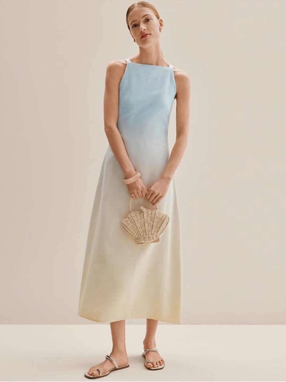 Ann Taylor Linen Ombre Maxi Dress
